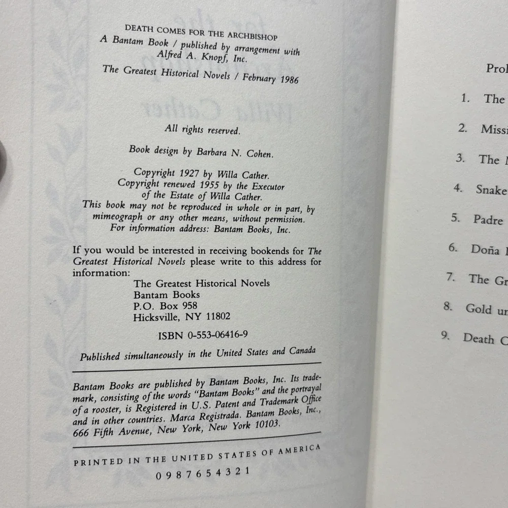 DEATH COMES FOR THE ARCHBISHOP, WILLA CATHER, The Greatest Historical Novels
